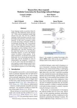 Reason first, then respond: Modular Generation for Knowledge-infused
  Dialogue