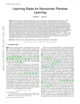 Learning Rates for Nonconvex Pairwise Learning