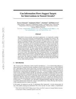 Can Information Flows Suggest Targets for Interventions in Neural
  Circuits?