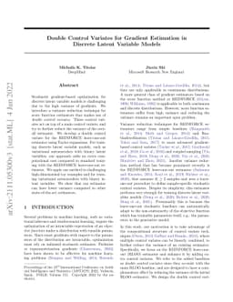 Double Control Variates for Gradient Estimation in Discrete Latent
  Variable Models