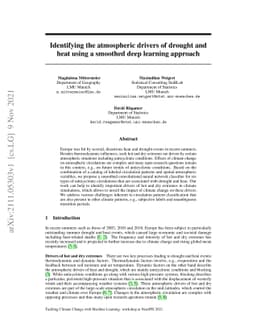 Identifying the atmospheric drivers of drought and heat using a smoothed
  deep learning approach