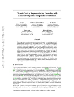 Object-Centric Representation Learning with Generative Spatial-Temporal
  Factorization