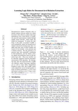 Learning Logic Rules for Document-level Relation Extraction