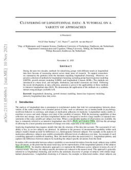 Clustering of longitudinal data: A tutorial on a variety of approaches
