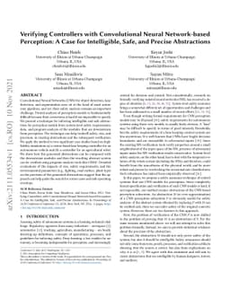 Verifying Controllers with Convolutional Neural Network-based
  Perception: A Case for Intelligible, Safe, and Precise Abstractions