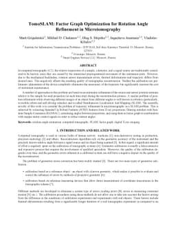 TomoSLAM: factor graph optimization for rotation angle refinement in
  microtomography