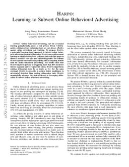 HARPO: Learning to Subvert Online Behavioral Advertising