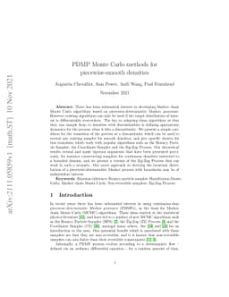 PDMP Monte Carlo methods for piecewise-smooth densities