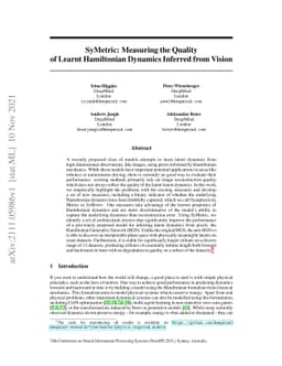SyMetric: Measuring the Quality of Learnt Hamiltonian Dynamics Inferred
  from Vision