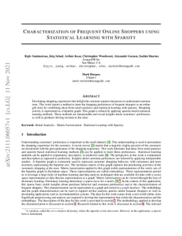 Characterization of Frequent Online Shoppers using Statistical Learning
  with Sparsity