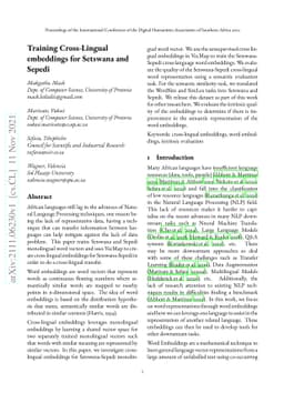 Training Cross-Lingual embeddings for Setswana and Sepedi
