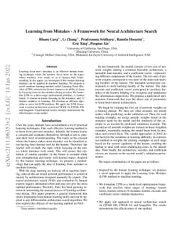 Learning from Mistakes -- A Framework for Neural Architecture Search