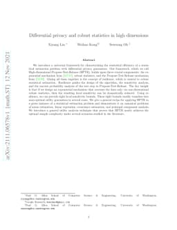 Differential privacy and robust statistics in high dimensions
