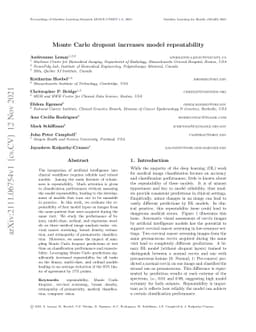 Monte Carlo dropout increases model repeatability
