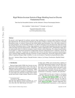 Rigid Motion Invariant Statistical Shape Modeling based on Discrete
  Fundamental Forms