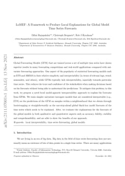 LoMEF: A Framework to Produce Local Explanations for Global Model Time
  Series Forecasts