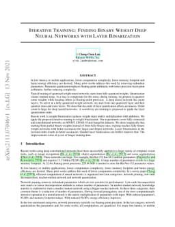 Iterative Training: Finding Binary Weight Deep Neural Networks with
  Layer Binarization