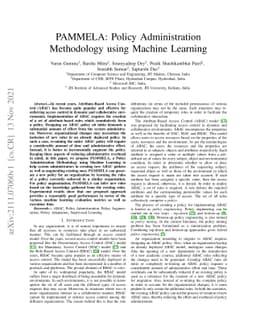 PAMMELA: Policy Administration Methodology using Machine Learning