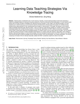 Learning Data Teaching Strategies Via Knowledge Tracing