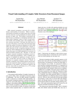 Visual Understanding of Complex Table Structures from Document Images