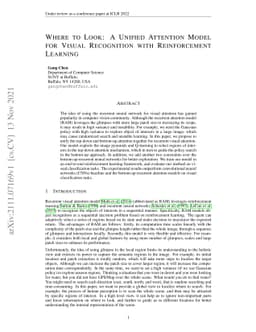 Where to Look: A Unified Attention Model for Visual Recognition with
  Reinforcement Learning