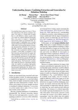 Understanding Jargon: Combining Extraction and Generation for Definition
  Modeling