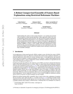 A Robust Unsupervised Ensemble of Feature-Based Explanations using
  Restricted Boltzmann Machines