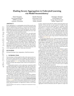 Eluding Secure Aggregation in Federated Learning via Model Inconsistency