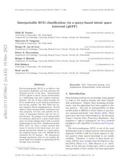 Interpretable ECG classification via a query-based latent space
  traversal (qLST)