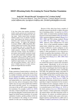 DEEP: DEnoising Entity Pre-training for Neural Machine Translation
