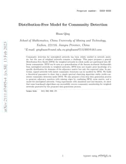 Distribution-Free Model for Community Detection