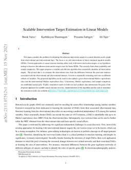 Scalable Intervention Target Estimation in Linear Models