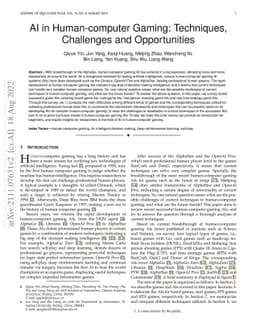 AI in Human-computer Gaming: Techniques, Challenges and Opportunities