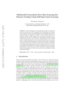 Multimodal Generalized Zero Shot Learning for Gleason Grading using
  Self-Supervised Learning