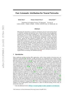 Fast Axiomatic Attribution for Neural Networks