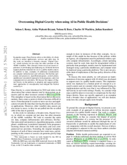 Overcoming Digital Gravity when using AI in Public Health Decisions