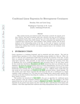 Conditional Linear Regression for Heterogeneous Covariances