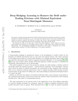 Deep Hedging: Learning to Remove the Drift under Trading Frictions with
  Minimal Equivalent Near-Martingale Measures