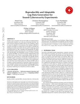 Reproducible and Adaptable Log Data Generation for Sound Cybersecurity
  Experiments