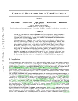 Evaluating Metrics for Bias in Word Embeddings