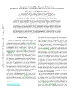 Stochastic Gradient Line Bayesian Optimization for Efficient
  Noise-Robust Optimization of Parameterized Quantum Circuits