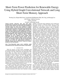 Short-Term Power Prediction for Renewable Energy Using Hybrid Graph
  Convolutional Network and Long Short-Term Memory Approach
