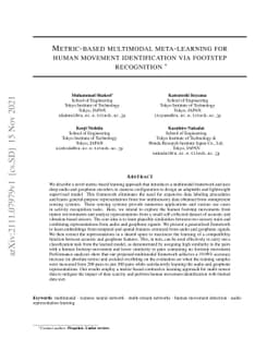 Metric-based multimodal meta-learning for human movement identification
  via footstep recognition