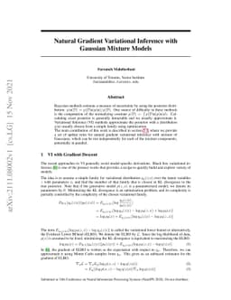 Natural Gradient Variational Inference with Gaussian Mixture Models