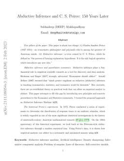 Abductive Inference and C. S. Peirce: 150 Years Later