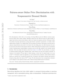 Fairness-aware Online Price Discrimination with Nonparametric Demand
  Models