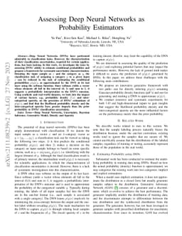 Assessing Deep Neural Networks as Probability Estimators