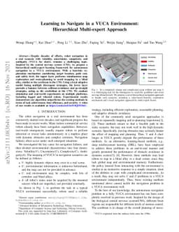 Learning to Navigate in a VUCA Environment: Hierarchical Multi-expert
  Approach