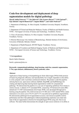 Code-free development and deployment of deep segmentation models for
  digital pathology