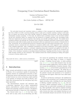 Comparing Cross Correlation-Based Similarities